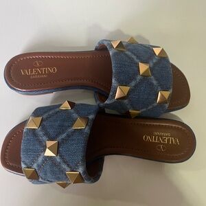 Valentino Denim Stud Sandals